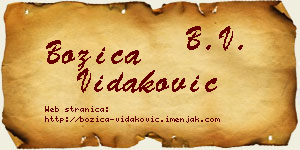 Božica Vidaković vizit kartica